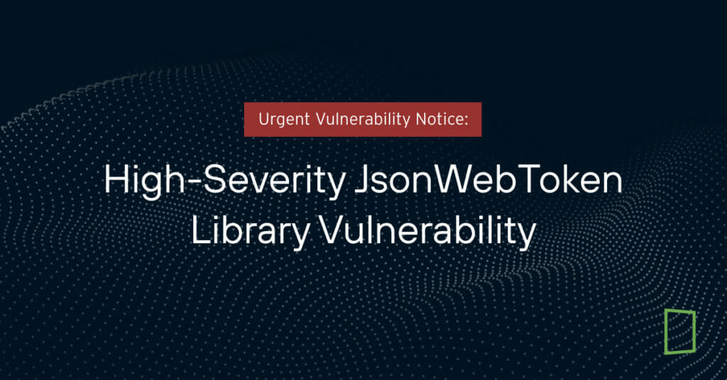 High Severity JsonWebToken Library Vulnerability